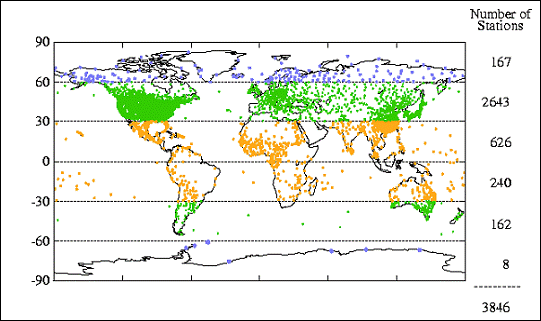 Weather station distribution